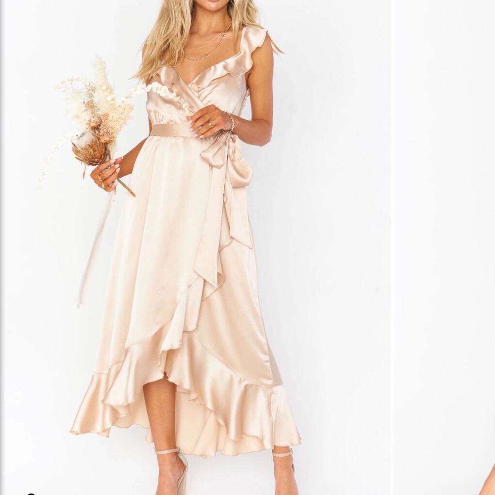 Mumu Weddings Samantha Ruffle Midi Dress